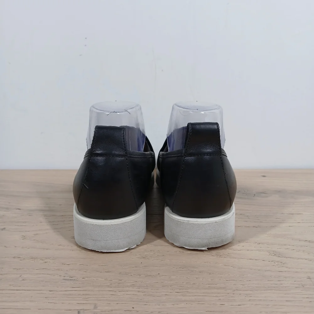 Everlane Black Leather‎ Modern Loafer Slip-On Platform Shoes 1390 - Picture 4 of 11